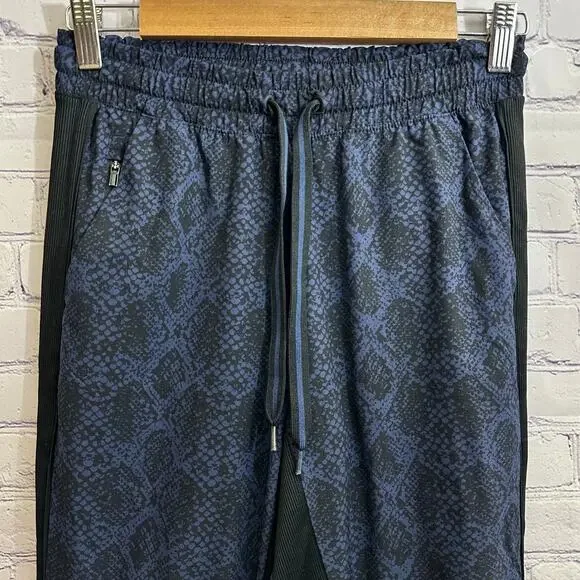 Athleta Brooklyn Jogger Blue Python Snake Print Women's 0 Workout Pockets Casual - Picture 2 of 9